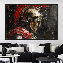 Spartan Solitude in Crimson - NicheCanvas