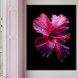 Rainkissed Pink Hibiscus Petals - NicheCanvas