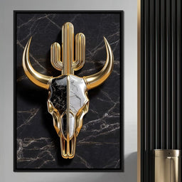 Golden Desert Totem Skull Marble - NicheCanvas