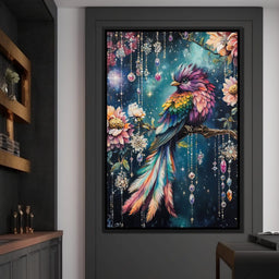 Enchanted Jewel Toned Bird Fantasy - NicheCanvas