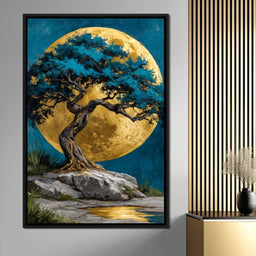 Golden Moonlit Tree Reverie - NicheCanvas
