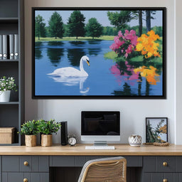 Swan Lake Reflections - NicheCanvas