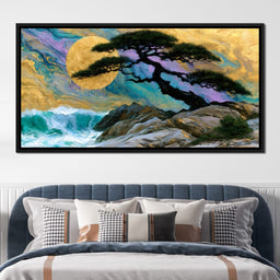 Gilded Solstice Above The Rushing Tide - NicheCanvas