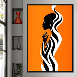 Ebony Flow on Tangerine Dreams - TooplesArt - NicheCanvas