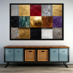Gilded Mosaic Color Blocks - NicheCanvas