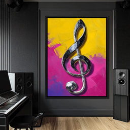 Electric Treble Clef Glow - NicheCanvas