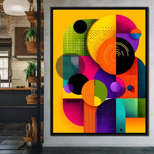 Vivid Geo Orbit Kaleidoscope Canvas Print