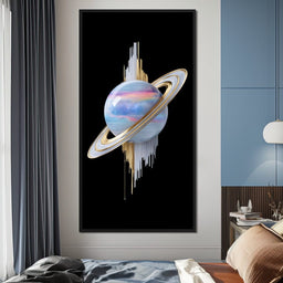 Cosmic Saturn Rings of Radiance - NicheCanvas