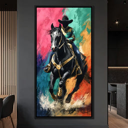 Galloping Midnight Charro Charge - NicheCanvas