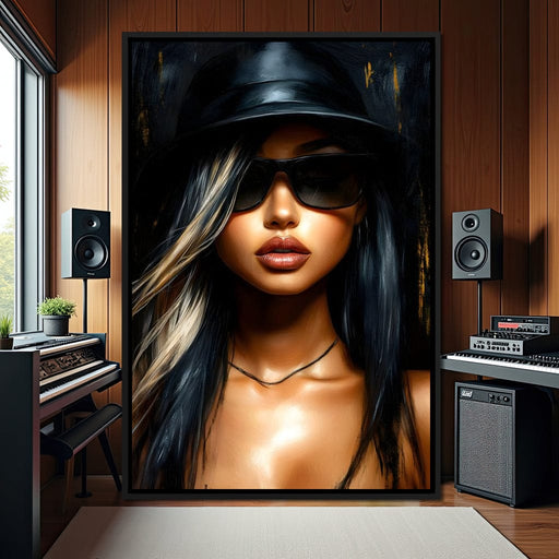 Chic Shadows Portrait Illusion Canvas Print