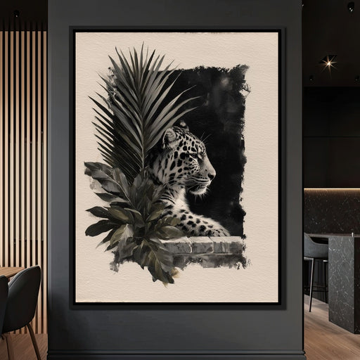 Feline Watch Over Stone Wall Canvas Print
