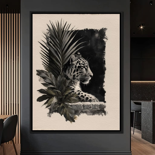 Feline Watch Over Stone Wall Canvas Print