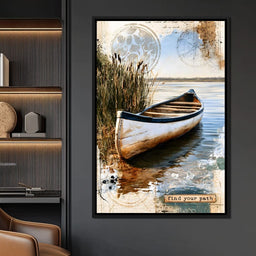 Abandoned Boat Waiting Upon Still Waters - NicheCanvas