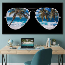 Tropical Seaside Aviators View - NicheCanvas