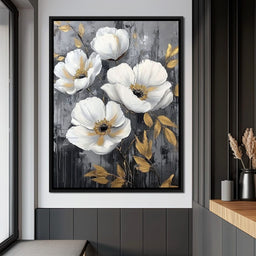 Golden Petal Harmony Blooms - Wildrose Creations - NicheCanvas