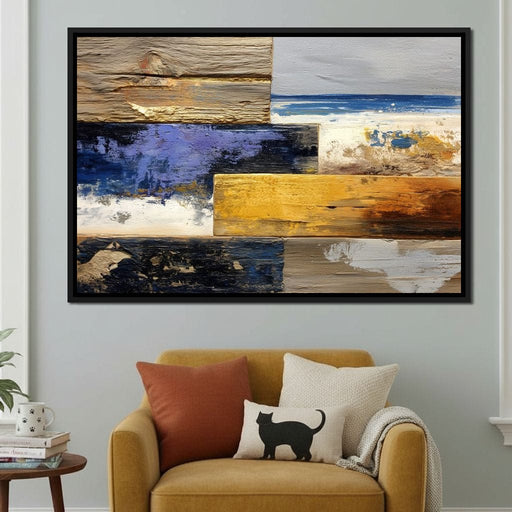 Coastal Indigo Gold Layers Canvas Print