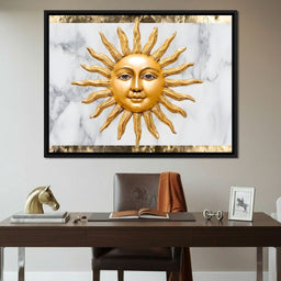 Celestial Golden Sunburst Marble - NicheCanvas