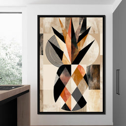 Geometric Still Life of Tropical Pineapple - NicheCanvas
