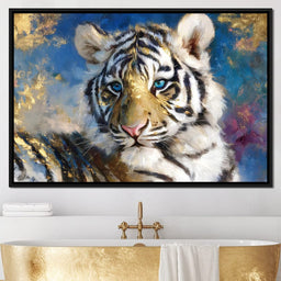 Golden Frost Tiger Portrait - NicheCanvas
