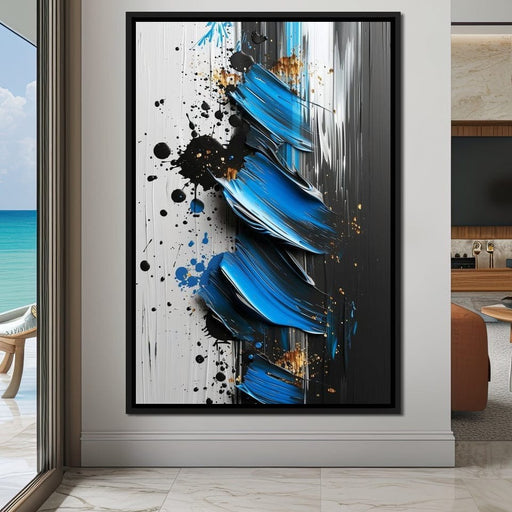 Sapphire Strokes Gold Specks Canvas Print