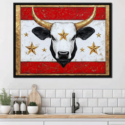 Golden Star Bull Uprising - NicheCanvas
