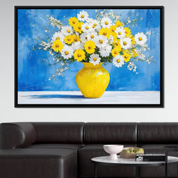 White & Yellow Flowers - NicheCanvas