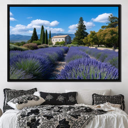 Provence Lavender Farmhouse Sky - NicheCanvas