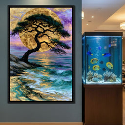 Ancient Pine Before The Gilded Moon - NicheCanvas