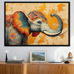 Elephant Splendor Floral Harmony - NicheCanvas