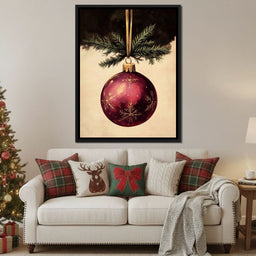 Golden Snowflake Ornament Cheer - NicheCanvas