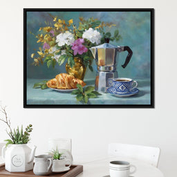 Morning Coffee & Bouquet - NicheCanvas