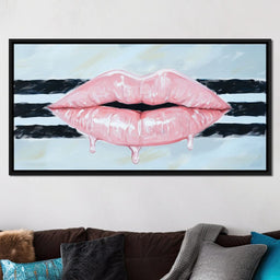 Pink Allure on Striped Horizon - NicheCanvas