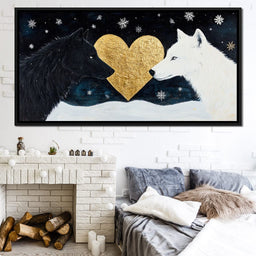 Golden Heart Winter Wolves- - NicheCanvas