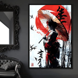 Geisha Elegance Sunlit Shadows - NicheCanvas