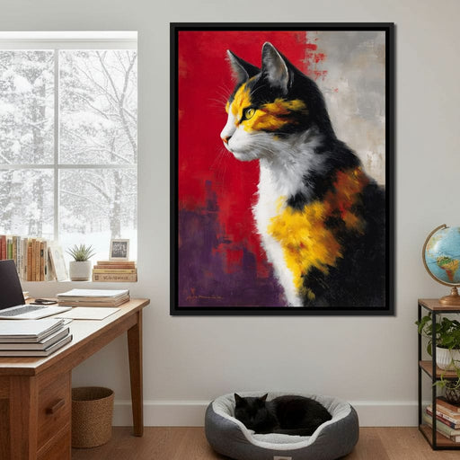 Golden Calico Cat Profile Canvas Print