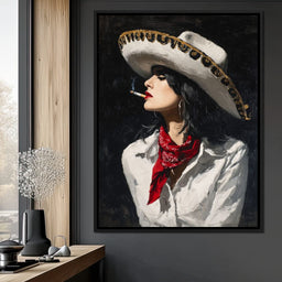 Sombrero Smoke Noir Portrait - NicheCanvas