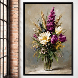 Spring Bouquet on Beige Background - NicheCanvas
