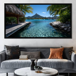 Tranquil Island Paradise Scene - NicheCanvas