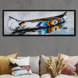 Reflections Of The Painted Canoe - NicheCanvas