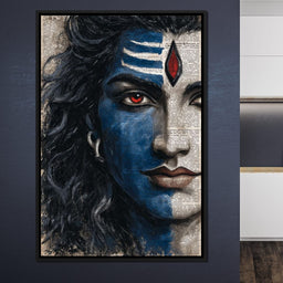 Shiva Gaze Ancient Script Face - NicheCanvas