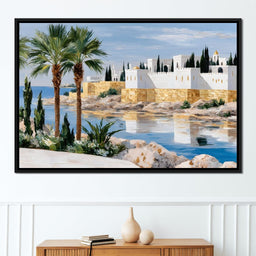 Mediterranean Seaside Citadel - NicheCanvas