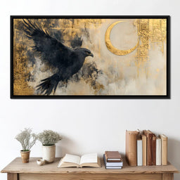 Eagle Soar Under Golden Moon - NicheCanvas