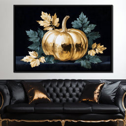 Golden Pumpkin Autumn Elegance - NicheCanvas