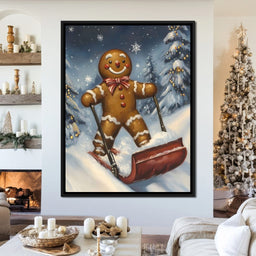 Gingerbread Joy Snowy Trek - NicheCanvas