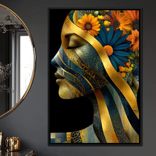 Golden Flora Dreams Unveiled Canvas Print