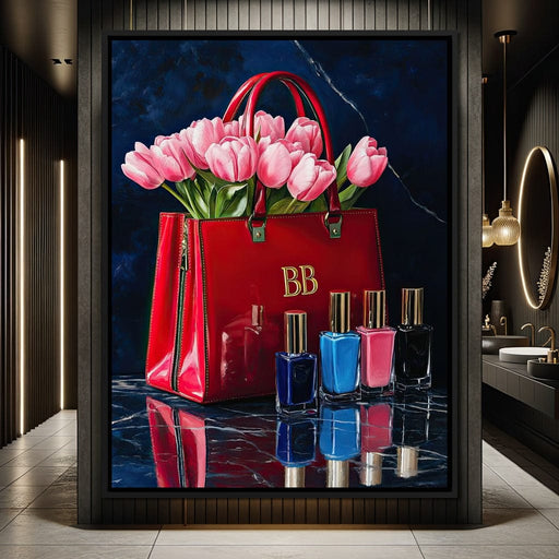 Crimson Nail Polish & Tulip Adornments Canvas Print