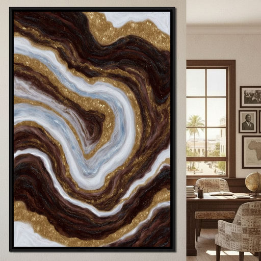 Gilded Marble River Flow Canvas Print