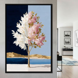 Golden Blossom Day Night Fusion - NicheCanvas