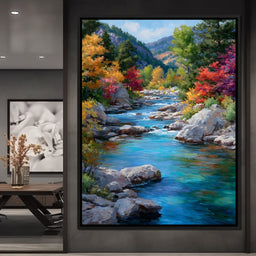 Autumn River Canyon Light - NicheCanvas