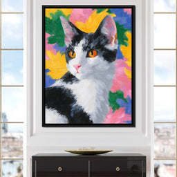 Golden Eyed Feline Brush Garden - NicheCanvas